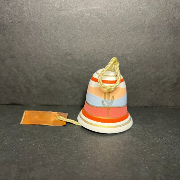 Phoenix Arizona Hand Painted Art Pottery Ceramic Desert Cactus Bell Ornament - Picture 3 of 5